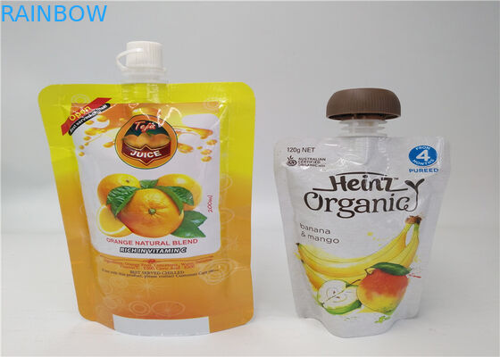 Transparent Liquid Spout Bag For Beverage / Energy Drink Packaging