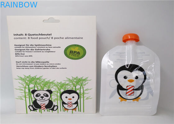 Transparent Liquid Spout Bag For Beverage / Energy Drink Packaging