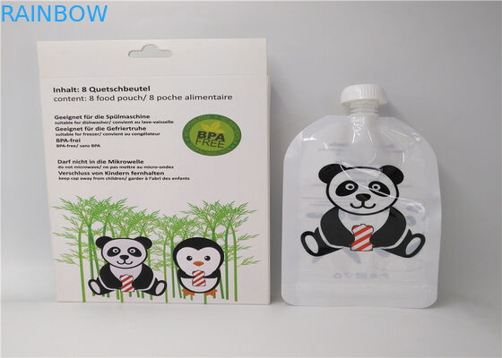 Transparent Liquid Spout Bag For Beverage / Energy Drink Packaging