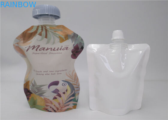 Transparent Liquid Spout Bag For Beverage / Energy Drink Packaging
