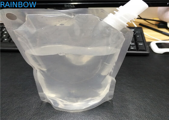 Transparent Liquid Spout Bag For Beverage / Energy Drink Packaging