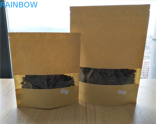 Front Side Clear Customized Paper Bags For Powder / Candy / Coffee