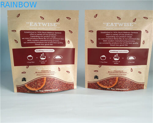 Front Side Clear Customized Paper Bags For Powder / Candy / Coffee