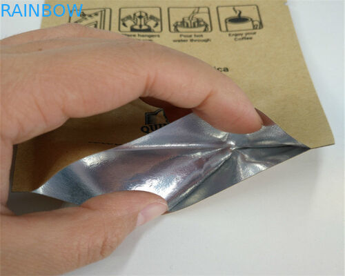 Front Side Clear Customized Paper Bags For Powder / Candy / Coffee