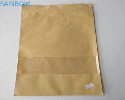 Front Side Clear Customized Paper Bags For Powder / Candy / Coffee