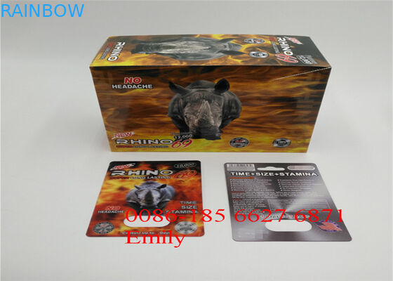 Rhino 69 Blister Card Packaging 9 x 12cm With Glossy Surface Finishing