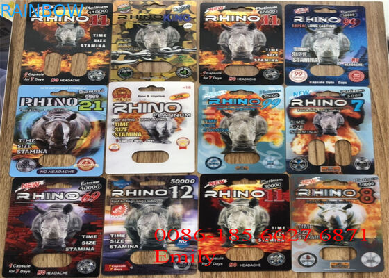 Convenient Rhino Pills Blister Pack Packaging With Embossing Surface Effect