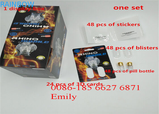 Convenient Rhino Pills Blister Pack Packaging With Embossing Surface Effect
