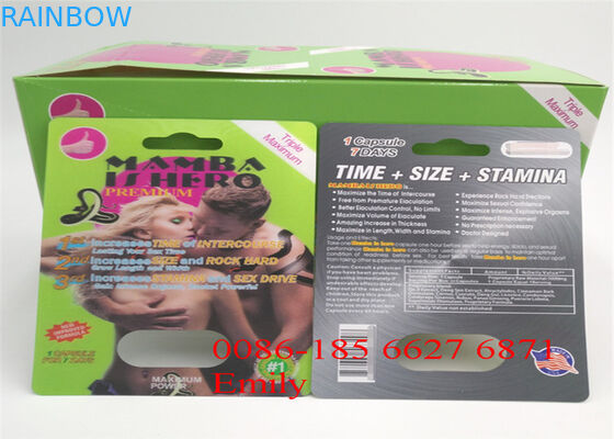 Paper Material Blister Card Packaging For All Nature FX9000 Penis Power Capsules