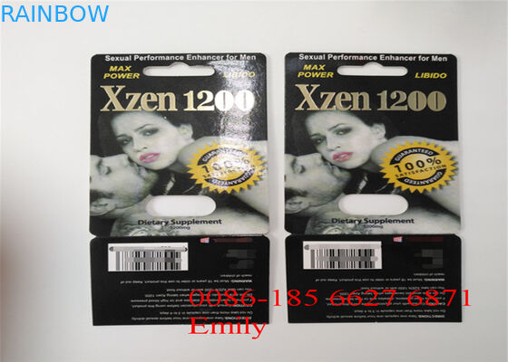 Paper Material Blister Card Packaging For All Nature FX9000 Penis Power Capsules