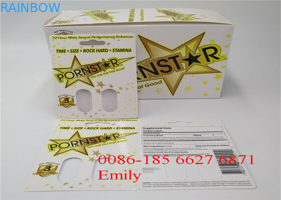 Paper Material Blister Card Packaging For All Nature FX9000 Penis Power Capsules