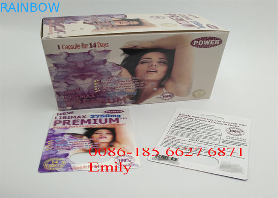 Paper Material Blister Card Packaging For All Nature FX9000 Penis Power Capsules