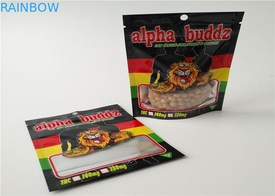 Buttom Closure Herbal Incense Packaging Gravure Printing With Airtight Zipper Seal