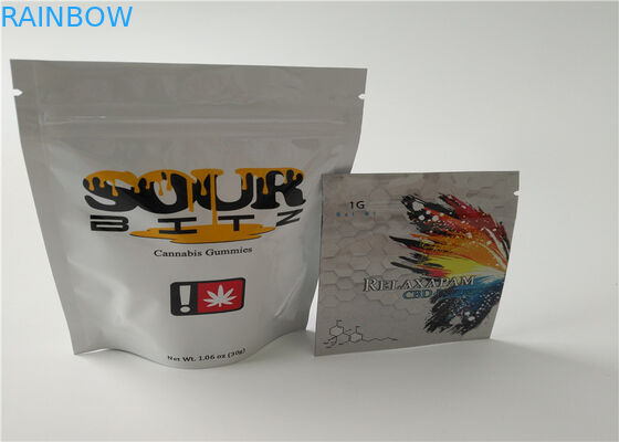 Buttom Closure Herbal Incense Packaging Gravure Printing With Airtight Zipper Seal