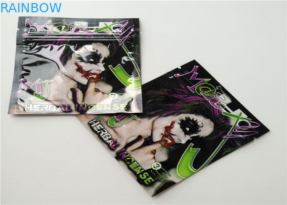Buttom Closure Herbal Incense Packaging Gravure Printing With Airtight Zipper Seal