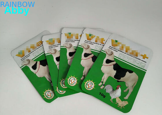 Logo Customized Pet Food Pouch , Gree Color Food Packaging Bags For Animals