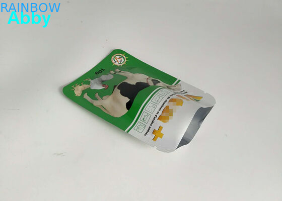 Logo Customized Pet Food Pouch , Gree Color Food Packaging Bags For Animals