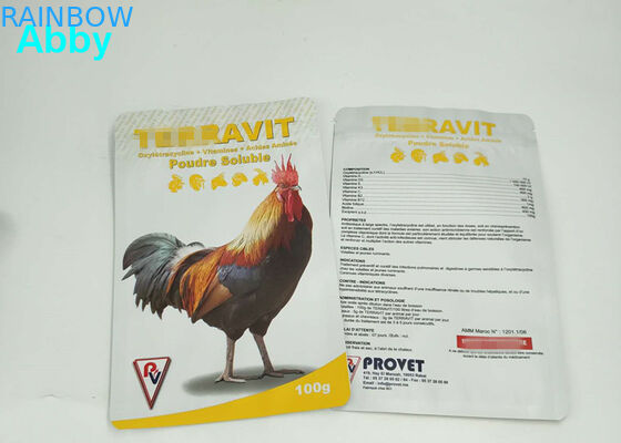 Kraft Paper Food Vacuum Seal Bags , Three Side Seal Pouch For Poultry Food Packaging