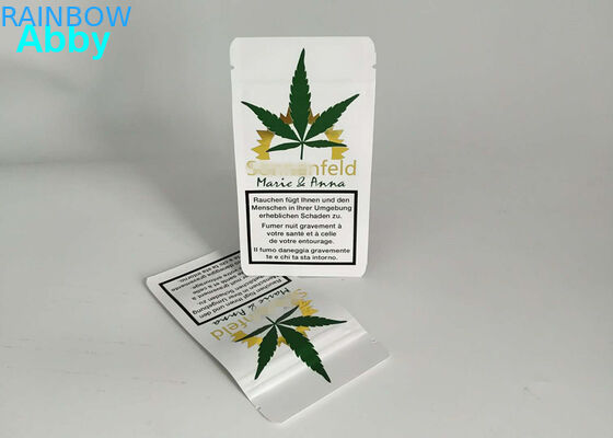 Gold Printing Resealable Plastic Bags CMYK Color With Customized Material