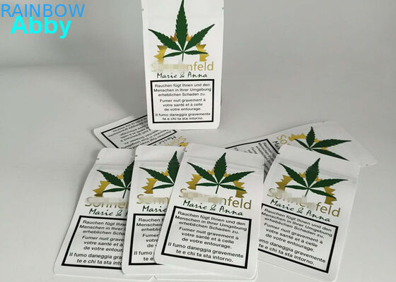 Gold Printing Resealable Plastic Bags CMYK Color With Customized Material