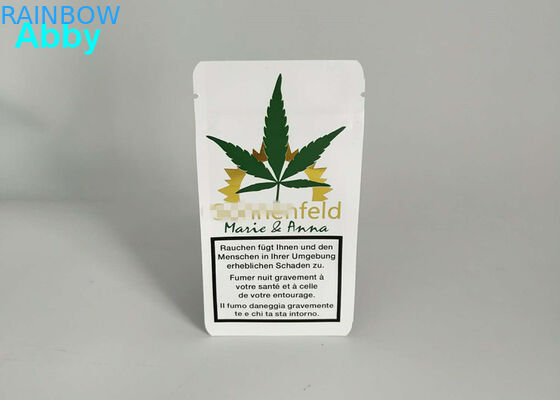 Gold Printing Resealable Plastic Bags CMYK Color With Customized Material