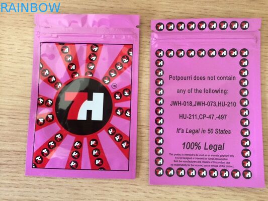 Glossy Foil Plastic Zipper Bags 7h Custom Label Printed For CBD Seeds Capsules