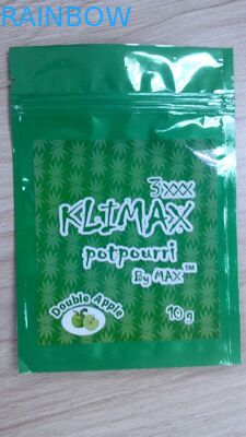 Smell Proof Herbal Incense Packaging , Plastic Zipper Bags For Food Packaging