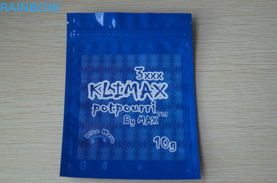 Smell Proof Herbal Incense Packaging , Plastic Zipper Bags For Food Packaging