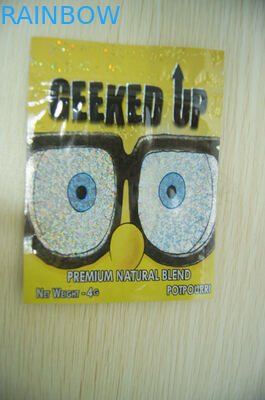 Amber Leaf Herbal Incense Packaging , Security Three Side Seal Pouch 4g