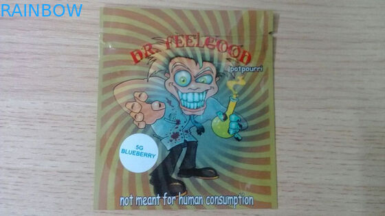 Amber Leaf Herbal Incense Packaging , Security Three Side Seal Pouch 4g