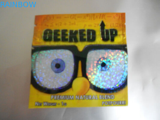 Amber Leaf Herbal Incense Packaging , Security Three Side Seal Pouch 4g