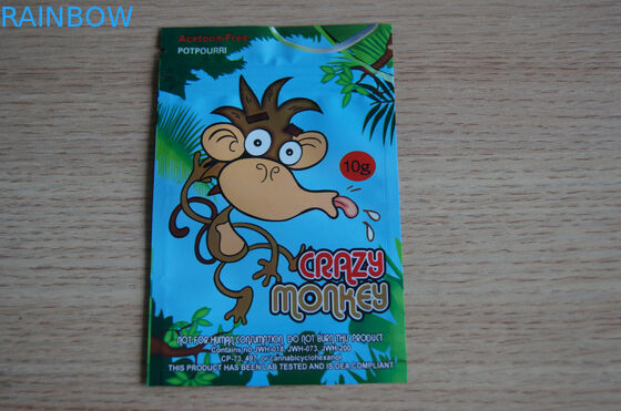 40mg Plastic Zipper Bags Gold Stamping Air - Barrier 100 Micron Thickness