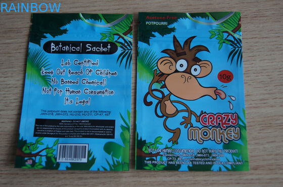 40mg Plastic Zipper Bags Gold Stamping Air - Barrier 100 Micron Thickness