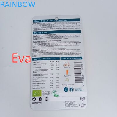 Mylar Zipper Custom Printed Snack Bags Pure Plastic For Coconut Jerk / Dried Fruit