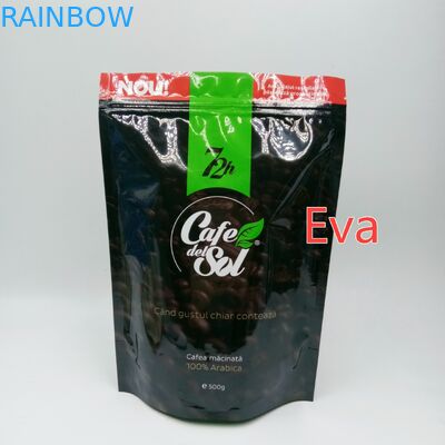 Silver Plastic Stand Up Pouch Bags 500g Non - Toxic For Coffee Tea Powder Packaging
