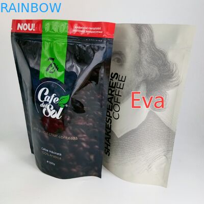 Silver Plastic Stand Up Pouch Bags 500g Non - Toxic For Coffee Tea Powder Packaging
