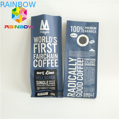 Flat Bottom Aluminum Foil Bags For Coffee Bean / Candy / Chocolate Packaging