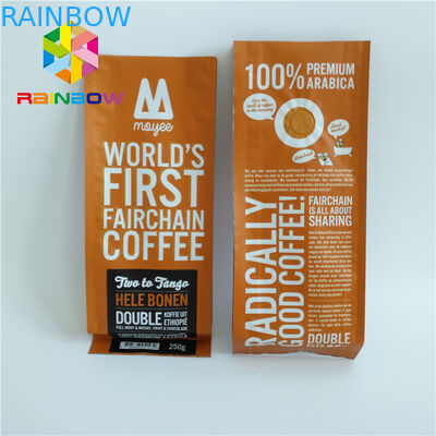 Flat Bottom Aluminum Foil Bags For Coffee Bean / Candy / Chocolate Packaging
