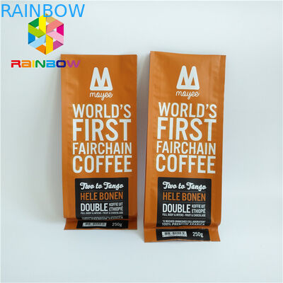 Flat Bottom Aluminum Foil Bags For Coffee Bean / Candy / Chocolate Packaging