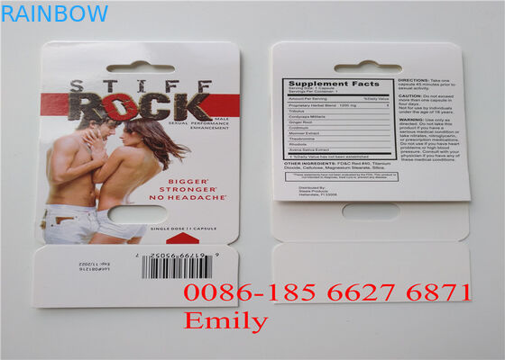 Private Labels Blister Card Packaging , Rhino Pill Plastic Blister Packaging