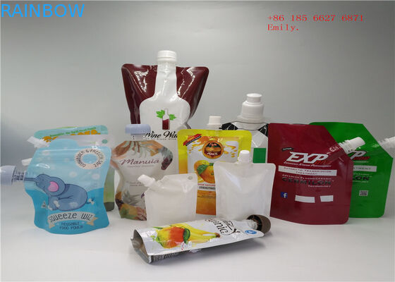 Reusable Spout Pouch Packaging Plastic Squeeze Food Grade For Fruit Juice