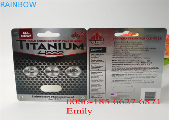 Customized Logo Blister Card Packaging PET Material For Male Enhancement Pills