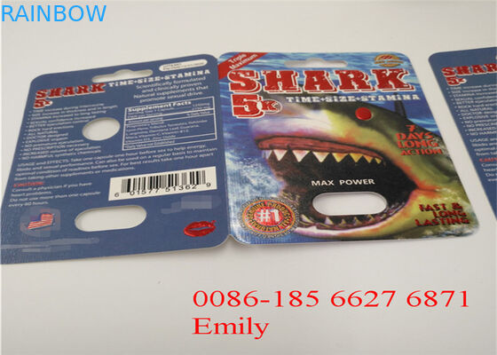 Customized Logo Blister Card Packaging PET Material For Male Enhancement Pills