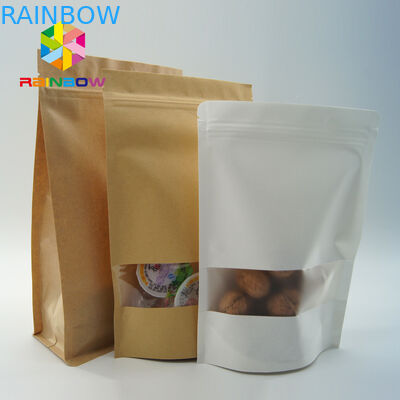 Individual Small  Snack Food Packaging Customized Brown Kraft Paper For Popcorn