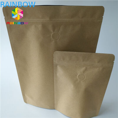 Kraft Paper Stand Up Bags Recyclable 12 * 8 * 22.5CM SGS Certificated With Window