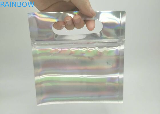Hologram Laminated Plastic Pouches Packaging , Aluminium Foil Pouch For Face Towel