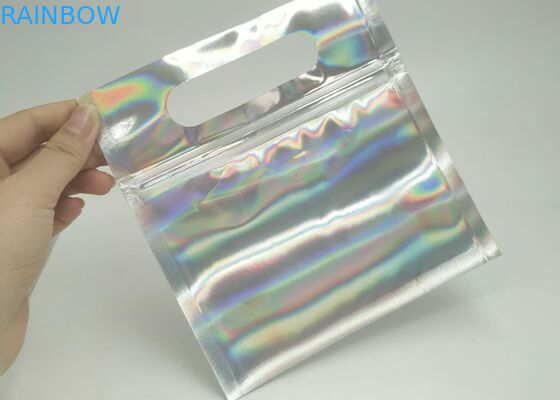 Hologram Laminated Plastic Pouches Packaging , Aluminium Foil Pouch For Face Towel