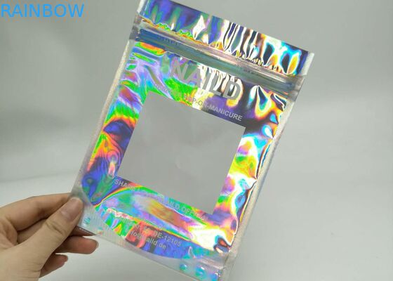 Holographic Lase Plastic Sealed Bags 8 * 15CM Size For Eyelash Brush RB-015