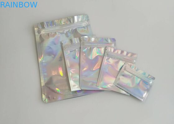 Holographic Lase Plastic Sealed Bags 8 * 15CM Size For Eyelash Brush RB-015