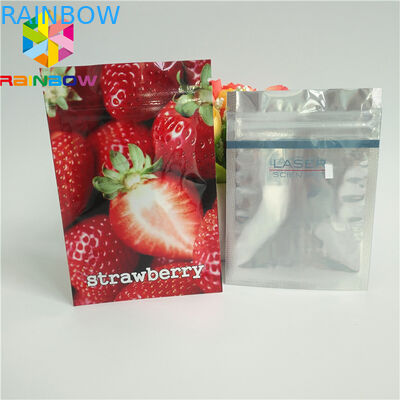 Three Side Heat Seal Packaging Bags Small Size Mylar Moisture Barrier For Cotton Candy